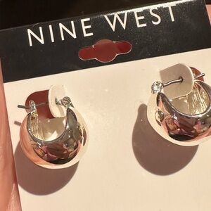 Nine West Silver Tone Medium Size Earrings